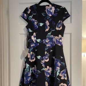 Vince Camuto skater fit-and-flare floral dress, size 10